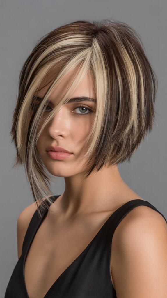 33 Chic Balayage Angled Bob Hairstyles 11 Chunky Highlight Balayage Bob