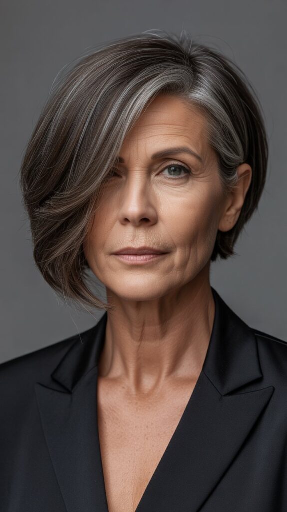 Top 30+ Medium Length Hairstyles for Thin Fine Hair Over 50 16 Asymmetrical Medium Cut with Longer Side