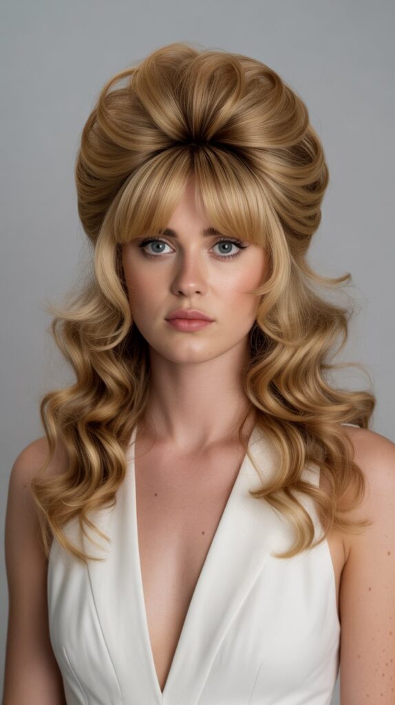 Bouffant Style with Curly Length