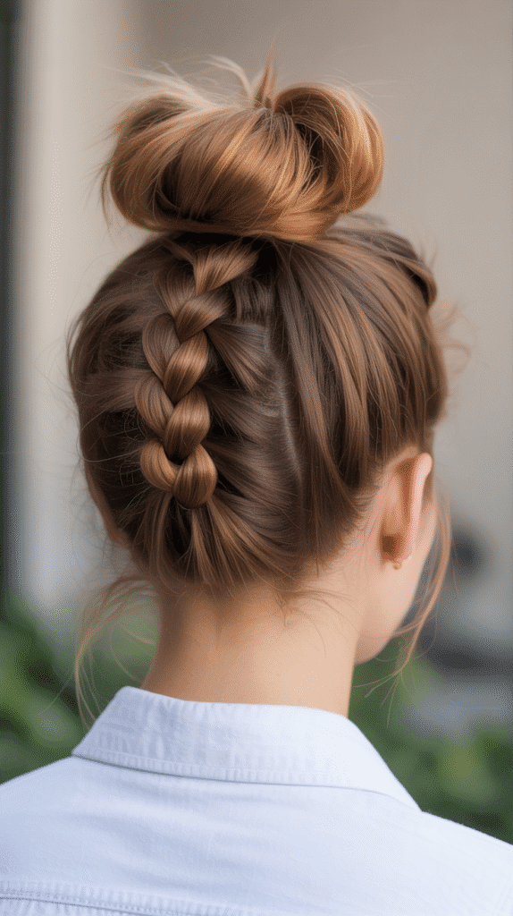 30 Winter Hair Braids Inspired by Aespa 20 Braided Top Knot