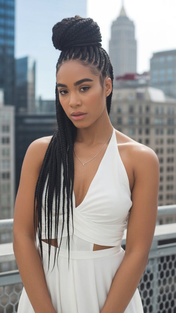 30+ Romantic Bridesmaid Updo Hairstyles with Braid 27 Braided Top Knot