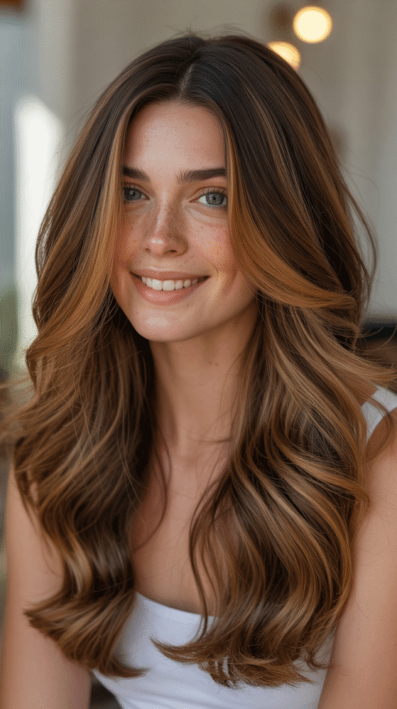 25 Beautiful Brown Wig with Caramel Highlights 11 Brown Wig with Honey Caramel Balayage