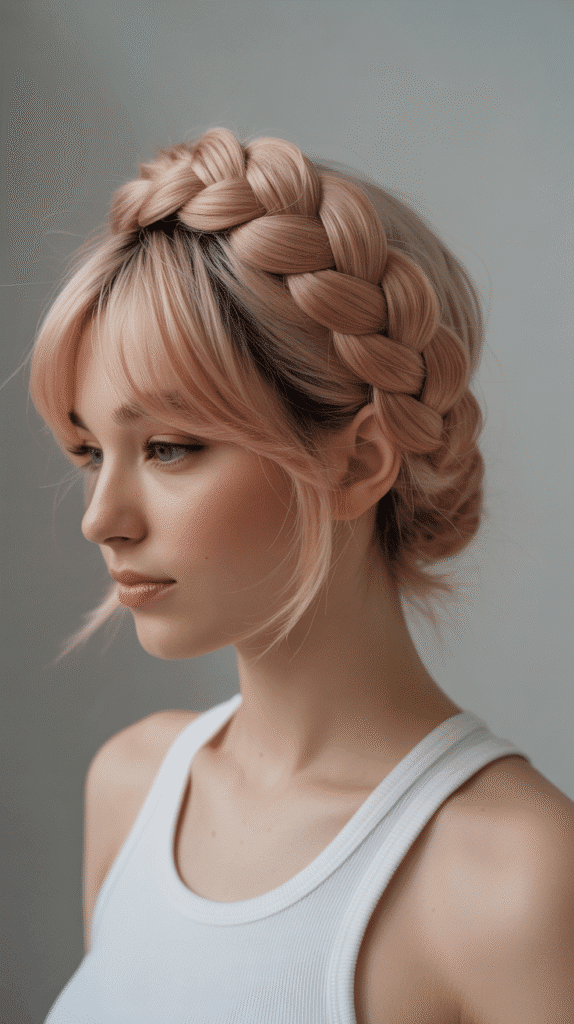 30 Winter Hair Braids Inspired by Aespa 27 Bubble Braid Crown