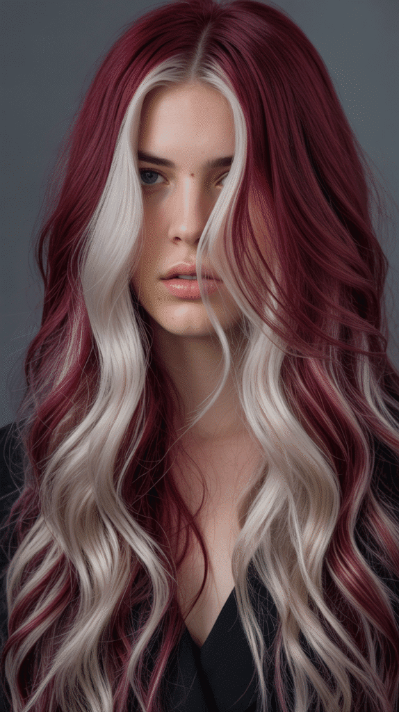 30+ Stunning Burgundy Hair Color Ideas That Will Turn Heads 18 Burgundy with Blonde Highlights