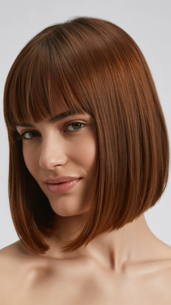 Long Bob with Brow-Skimming Fringe