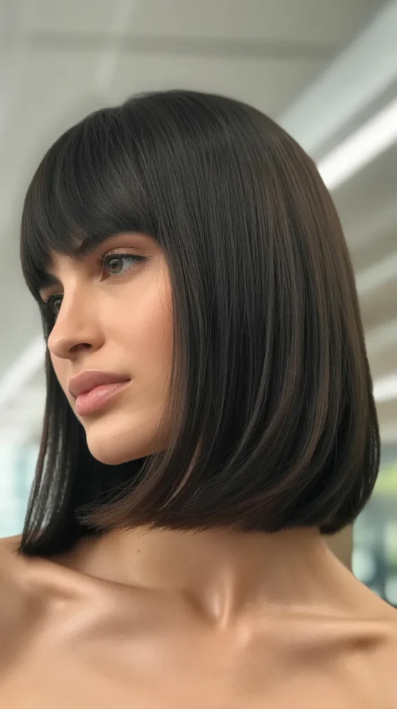 Long Bob with Rounded Fringe