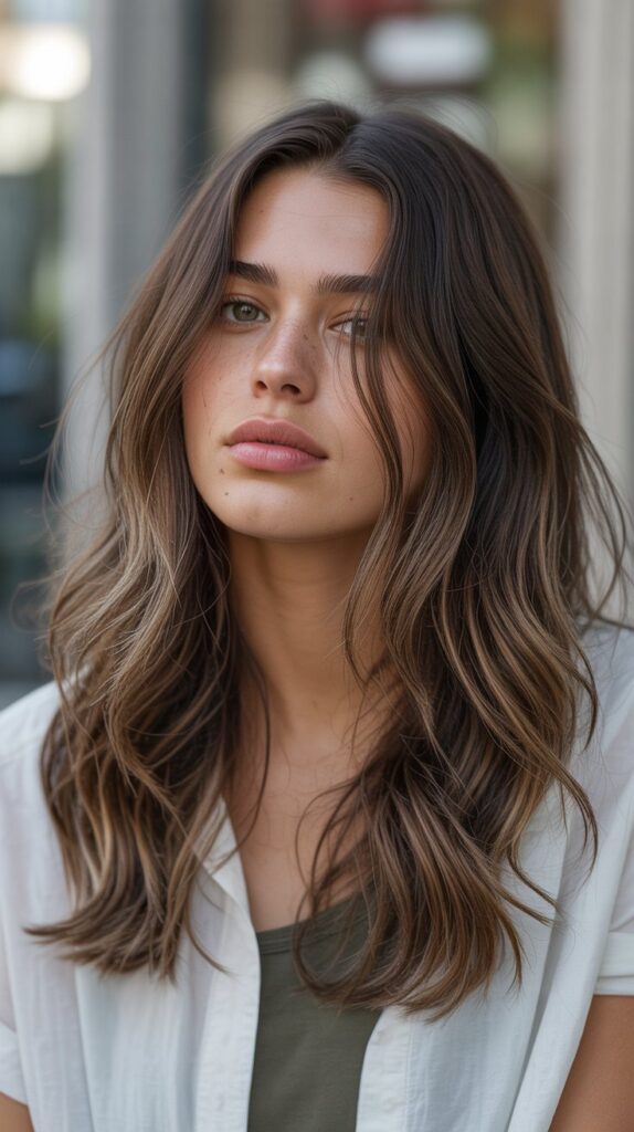 36 Gorgeous Lowlights for Medium Length Brown Hair on Brunettes 33 Lived-In Lowlight Look