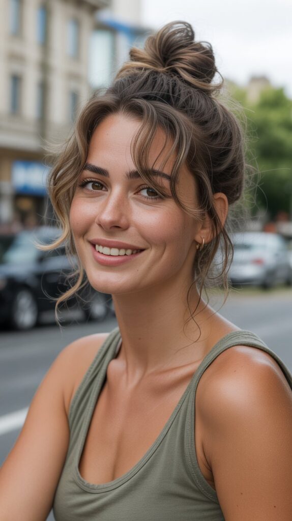 Top Knot with Loose Pieces