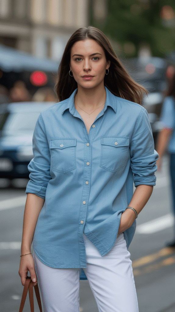 36 Cute Self Care Sunday Dress to Impress No-VIP Styles 22 Chambray Charm