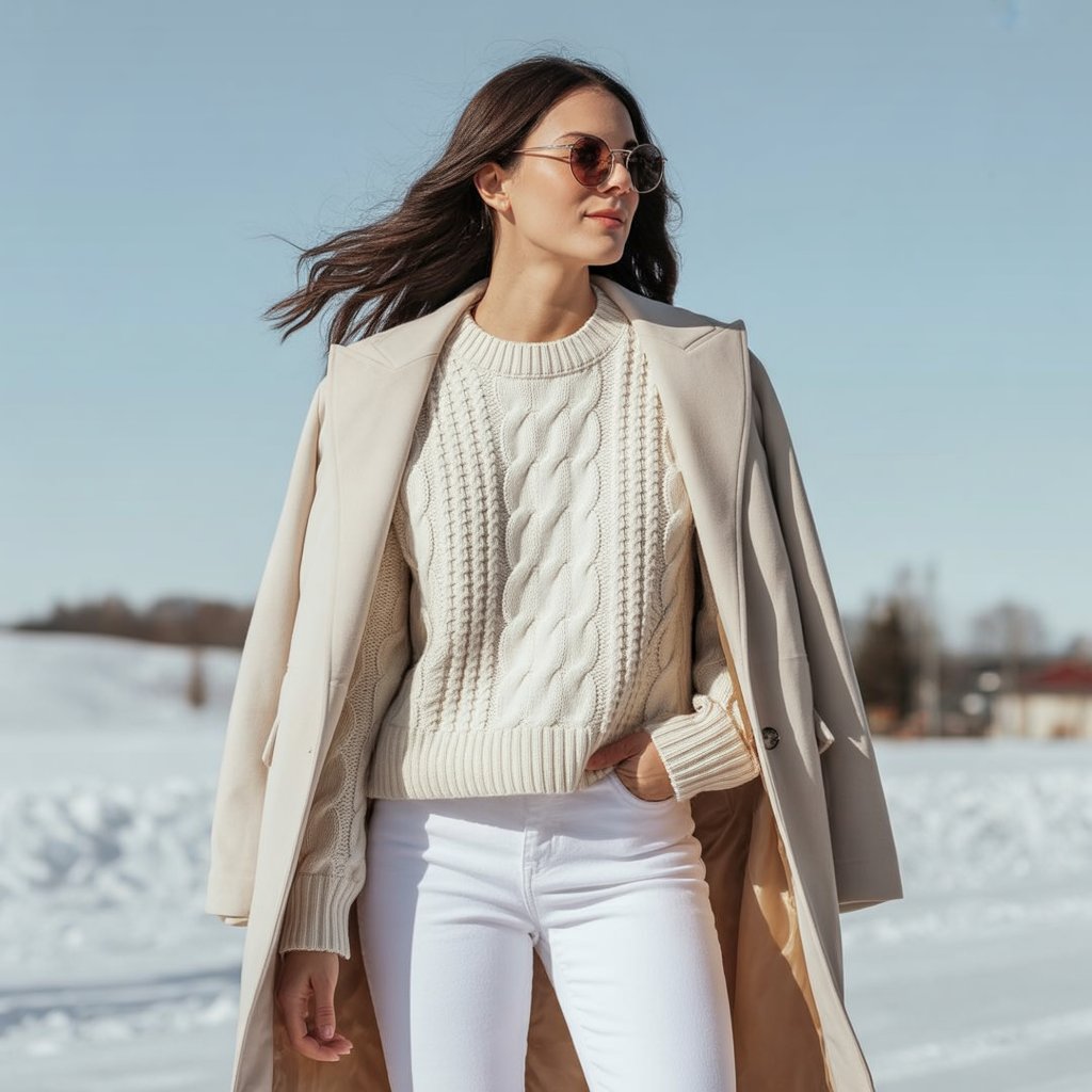 40 Winter Outfit Ideas for Women to Stay Warm and Stylish 30 All-White Winter Outfit with Texture