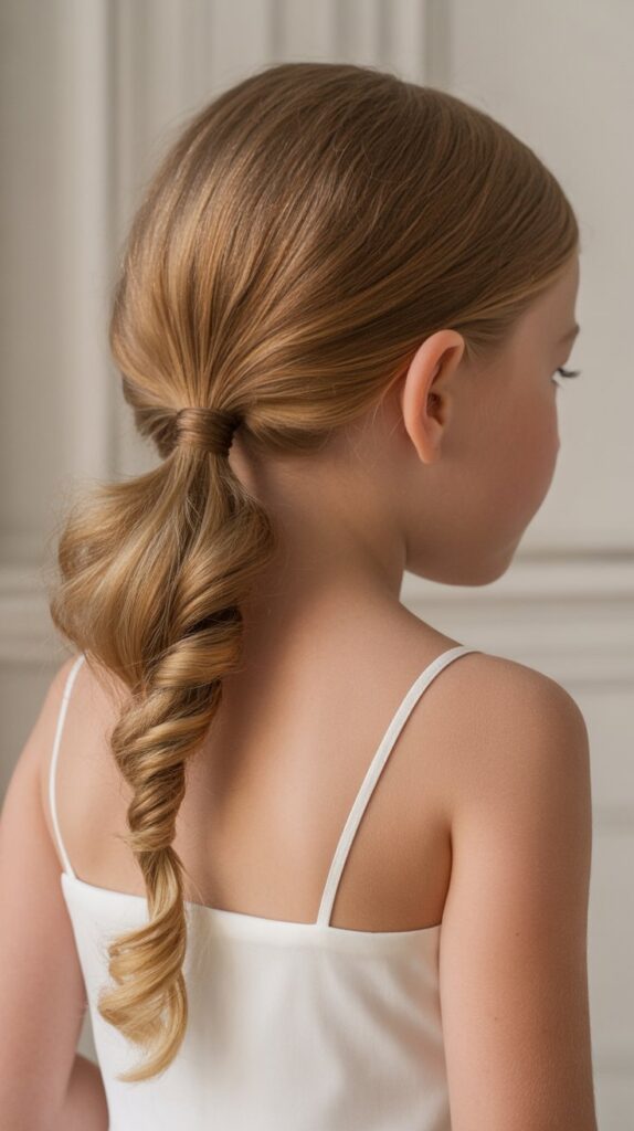 33 Adorable Kids' Hair Ideas That Keep Hair Out of the Face 11 Twisted Side Ponytail