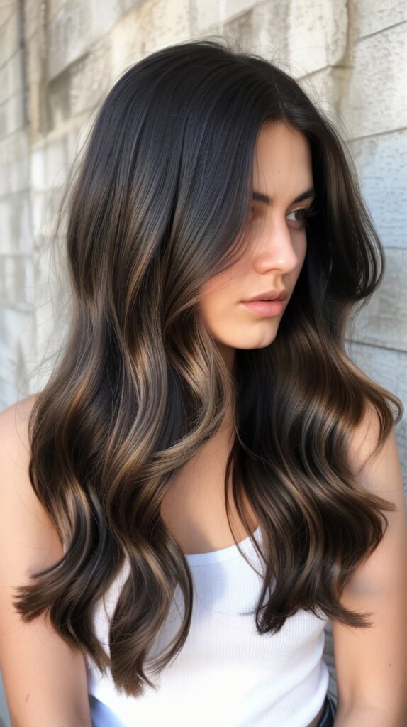 Chocolate Balayage on Black Hair