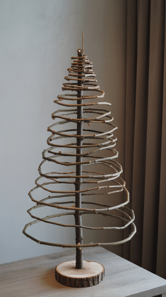 Top 33+ DIY Wooden Christmas Trees Anyone Can Make 21 Rustic Twig Bundle Christmas Tree