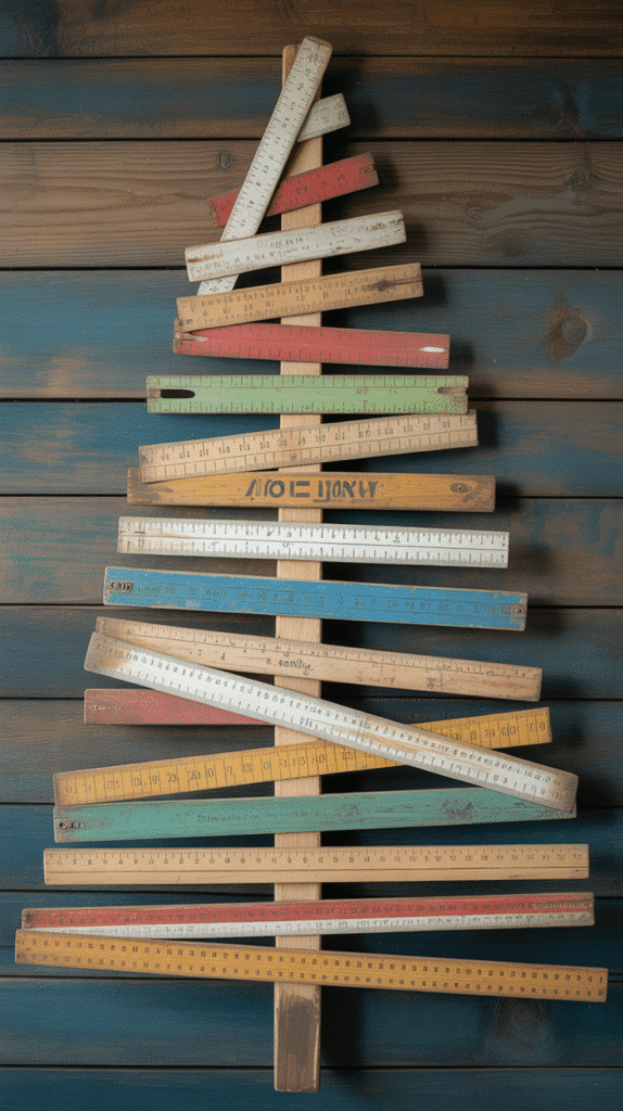Top 33+ DIY Wooden Christmas Trees Anyone Can Make 31 Repurposed Wooden Ruler Christmas Tree
