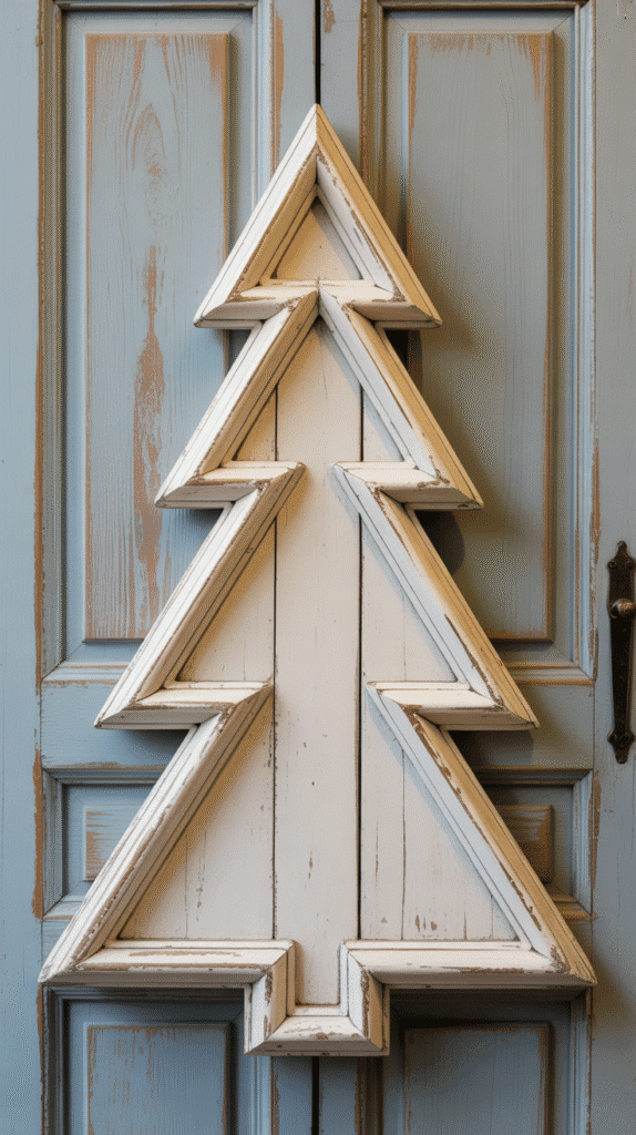 Top 33+ DIY Wooden Christmas Trees Anyone Can Make 27 Reclaimed Door Panel Christmas Tree