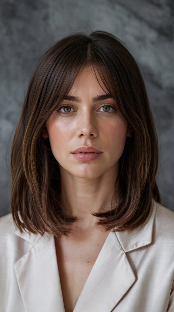 30 Stunning Long Bob with Layers and Curtain Bangs 21 Long Bob with Long Layers and Curtain Bangs