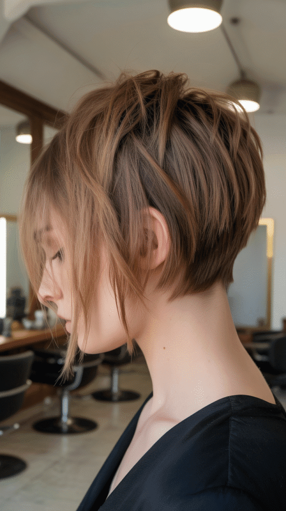 Best 37 Flattering Stacked Inverted Bob Haircuts for Thin Fine Hair 2 Textured Choppy Stacked Bob for Edgy Dimension