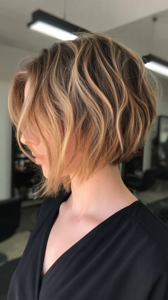 Choppy Bob with Highlights and Lowlights