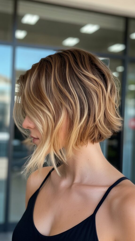 Choppy Bob with Balayage Color