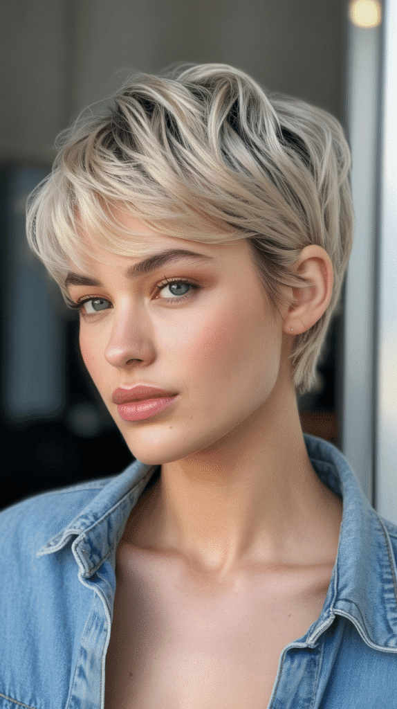 Top 30 Feminine Short Hair for Round Faces 10 Feathered Pixie Cut
