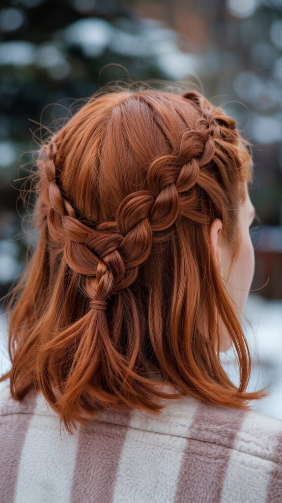30 Chic Winter Hair Braids for Short Hair 25 Infinity Braid Section