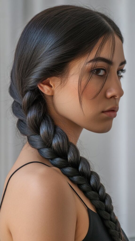 30 Braided Greasy Hair Hairstyles to Try 7 Side-Swept Rope Braid