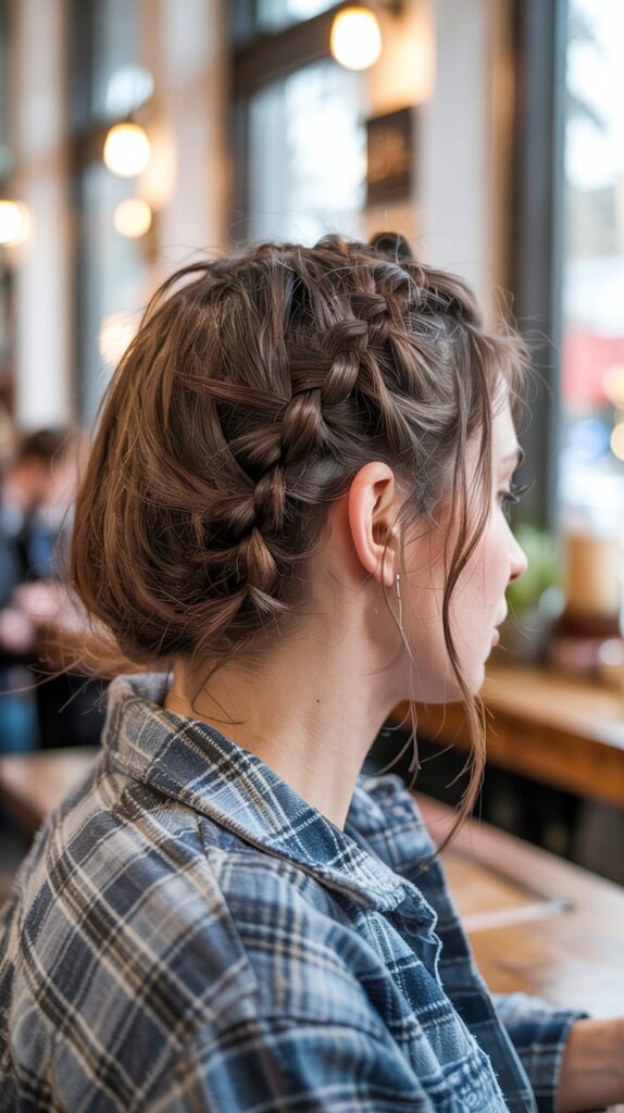 30 Chic Winter Hair Braids for Short Hair 7 Twisted Side Braid