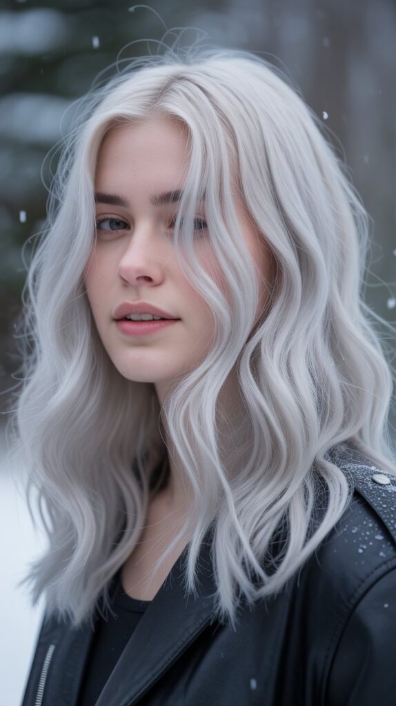 25+ Winter Hair Colors for Blondes: Cool, Chic, and Stunning 1 Icy Platinum Blonde