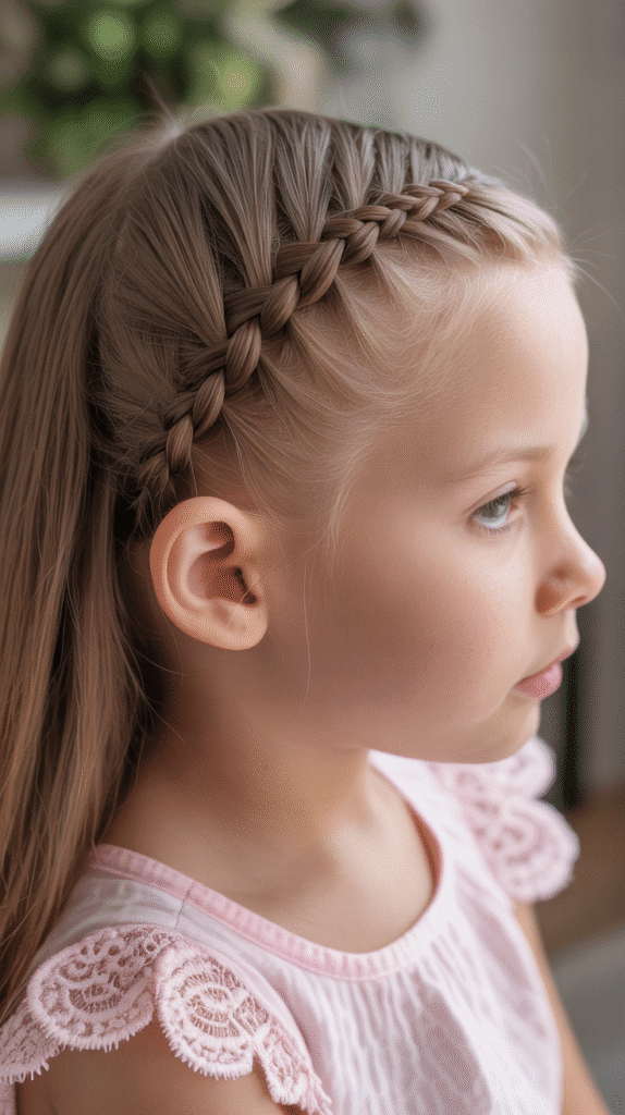 33 Cute Winter Hair Braids for Kids 24 Lace Braid