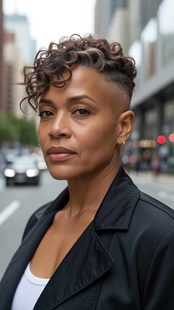 Top 30+ Stunning Hairstyles for Older Black Women: Easy Solutions for Everyday Glam! 17 . Curly Tapered Fade