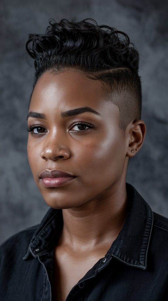 33 Flattering Low Cut Styles for Black Women with Round Faces 7 Mohawk Fade