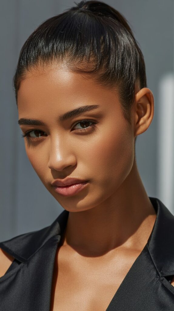 Slicked-Back High Ponytail