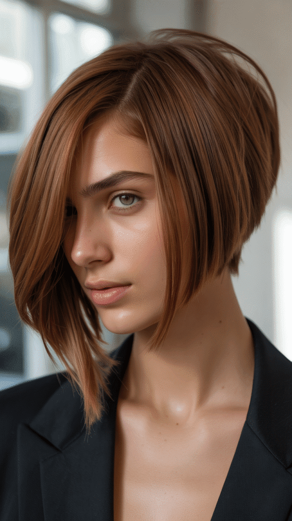 Best 37 Flattering Stacked Inverted Bob Haircuts for Thin Fine Hair 12 Stacked Bob with Side Part for Asymmetrical Volume