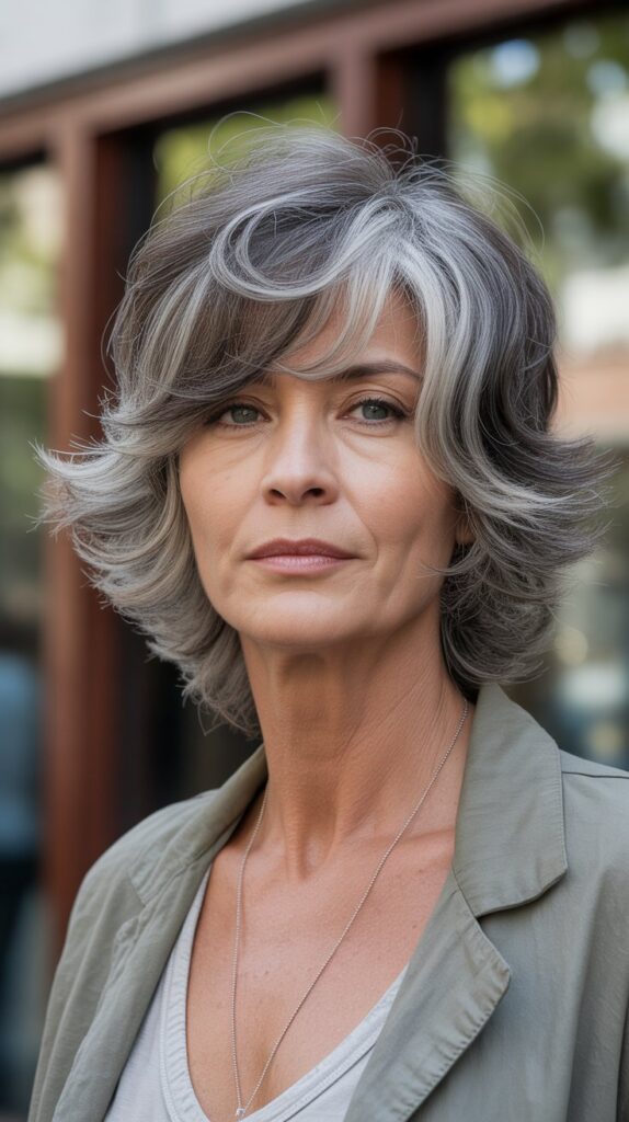 Best 30+ Very Layered Medium Hairstyles for Women Over 50 22 Layered Shag with Texture