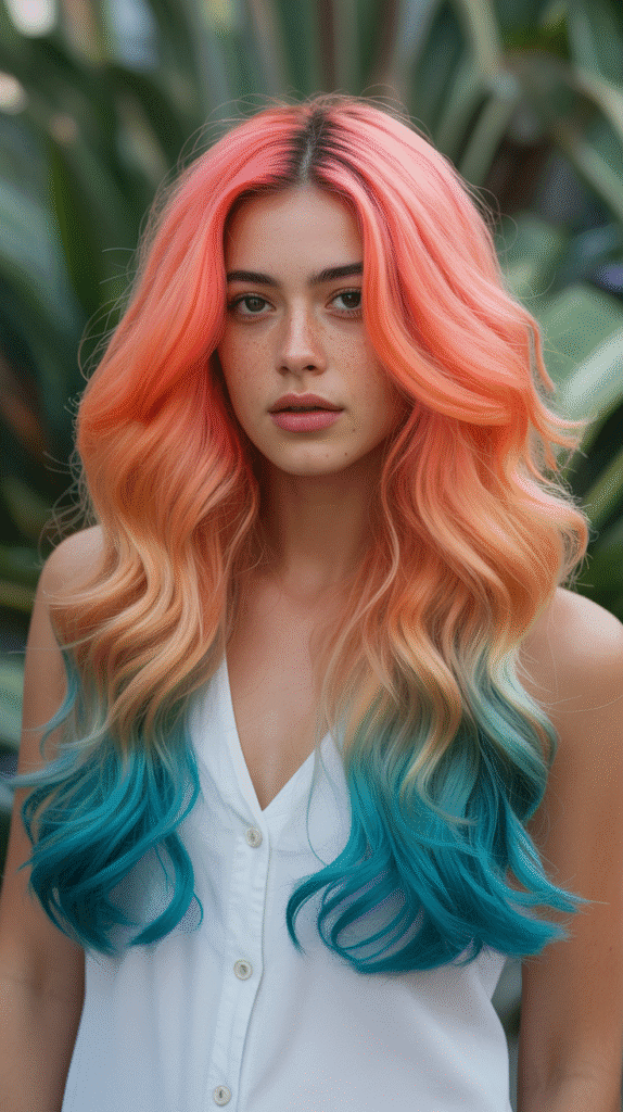 Coral and Aqua Tropical Paradise