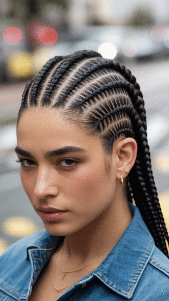 30 Must-Try Winter Hair Braid Trends for 2025 9 Cornrow Patterns with Geometric Designs