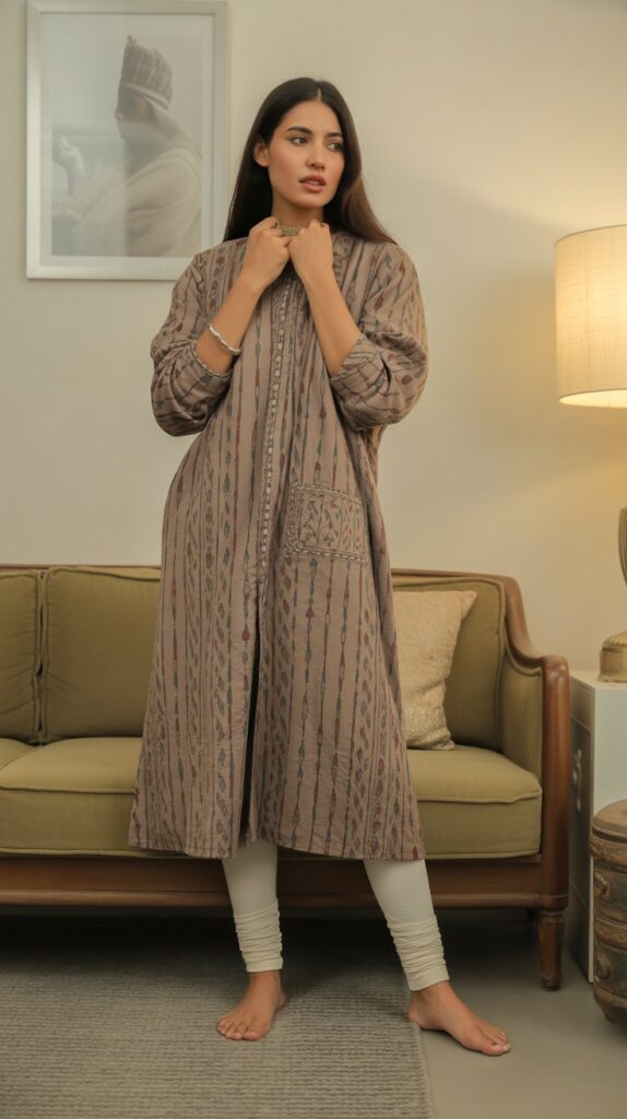 22 Gorgeous Indian Winter Outfits for Women You'll Love 7 Phiran-Inspired Long Kurta