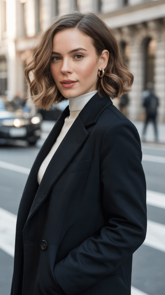 33 Beautiful Cute Winter Hairstyles for Medium Hair 33 Faux Bob with Tucked Ends