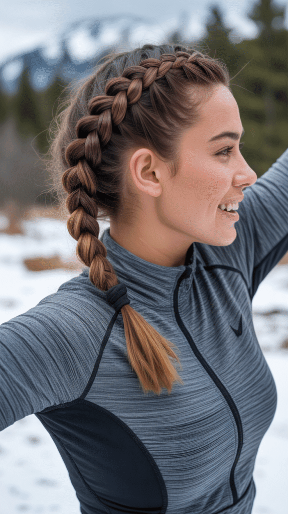 33 Beautiful Cute Winter Hairstyles for Medium Hair 3 Dutch Braid Ponytail Combo