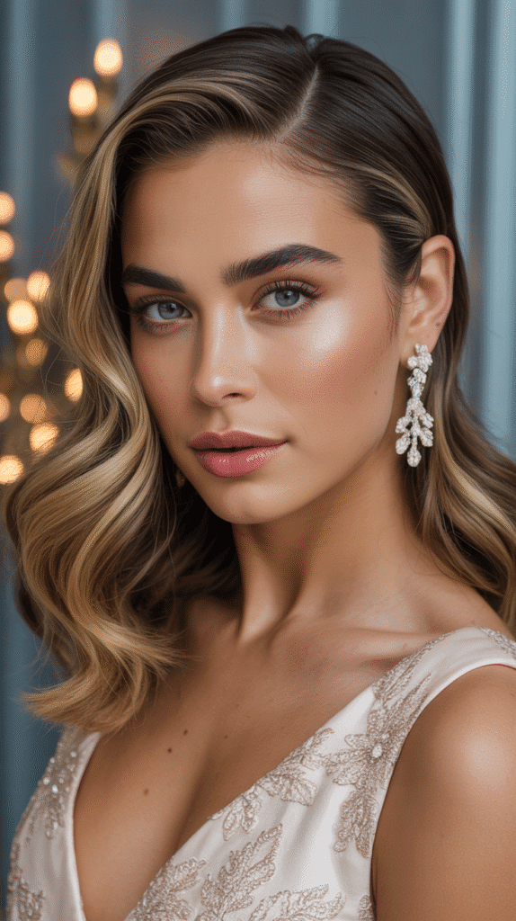 33 Beautiful Cute Winter Hairstyles for Medium Hair 23 Pinned-Back Waves