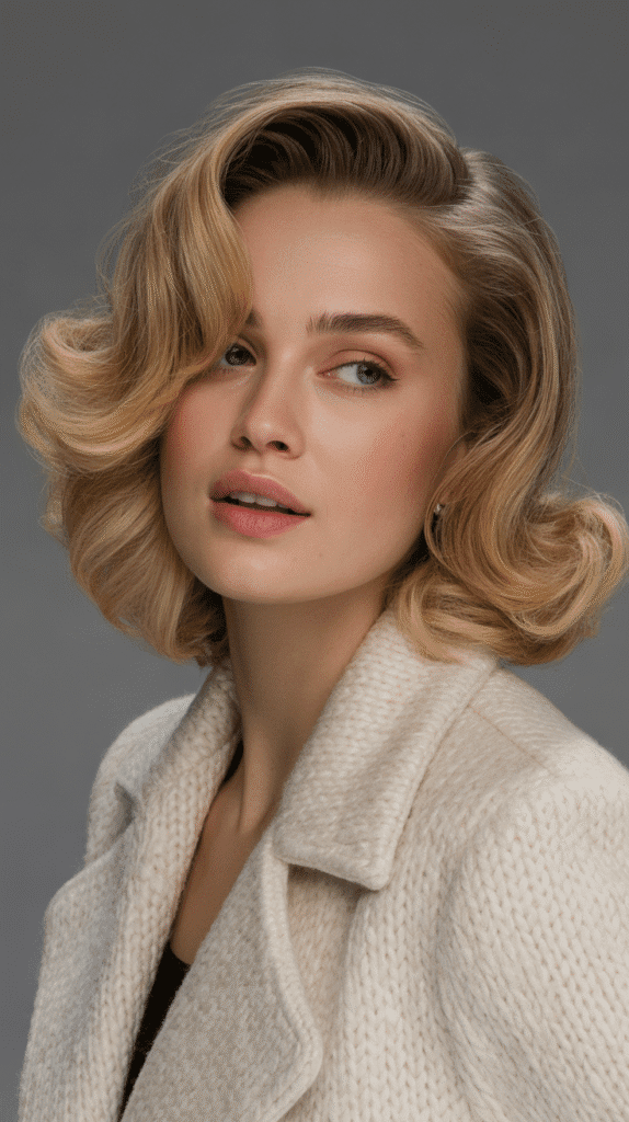 33 Beautiful Cute Winter Hairstyles for Medium Hair 20 Voluminous Blowout with Flipped Ends