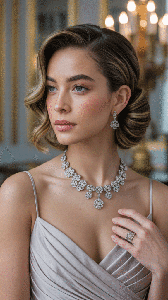 33 Beautiful Cute Winter Hairstyles for Medium Hair 14 Low Twisted Chignon