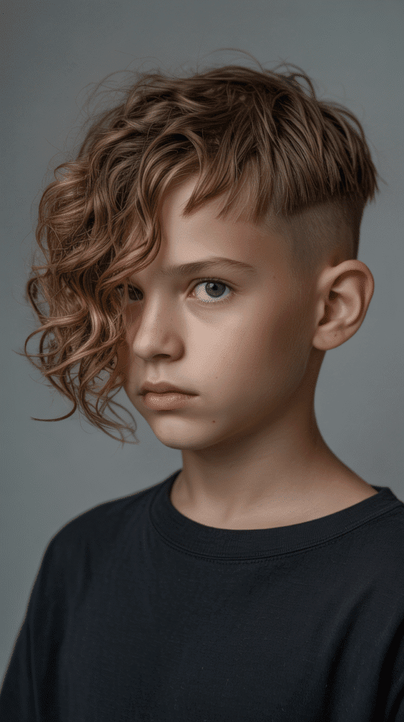 25 Little Boy Curly Haircuts That Show Off Those Curls 14 Asymmetrical Curly Cut