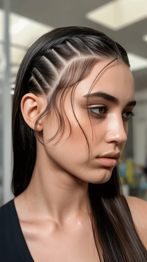 30 Trendy Half-Up Half-Down Hairstyles for HoCo 2025 25 Zigzag Part Half-Up