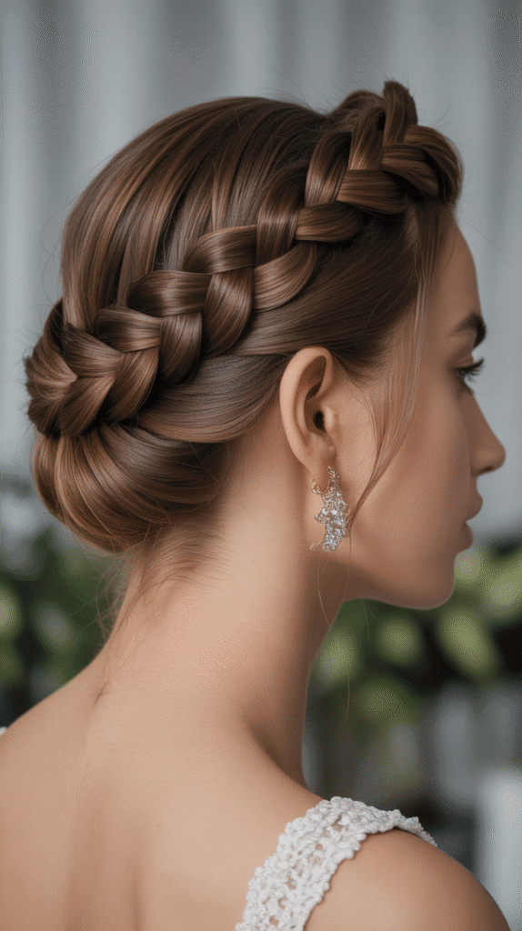 30 Winter Hair Braids Inspired by Aespa 11 Crown Braid with Twisted Back Section