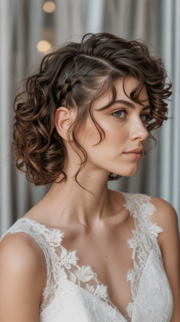 Best 30+ Wedding Hairstyles for Long Curly Hair 33 Curly Faux Hawk Braid