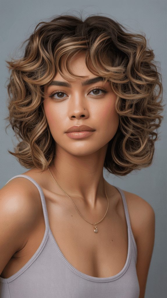 Layered Long Bob with Feathered Curtain Bangs