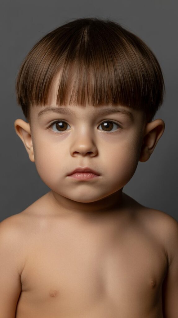 Best 33+ Baby Boys' Haircuts for Straight Fine Hair 13 Blunt Fringe with Short Back