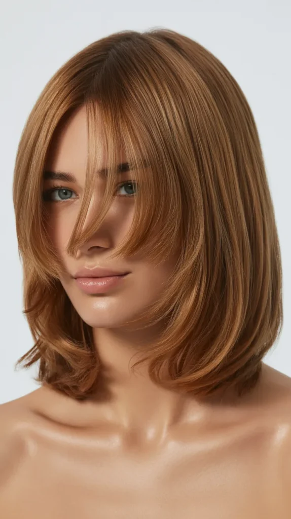 Tousled Long Bob with Broken Fringe