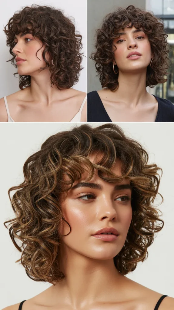 Curly Layered Long Bob